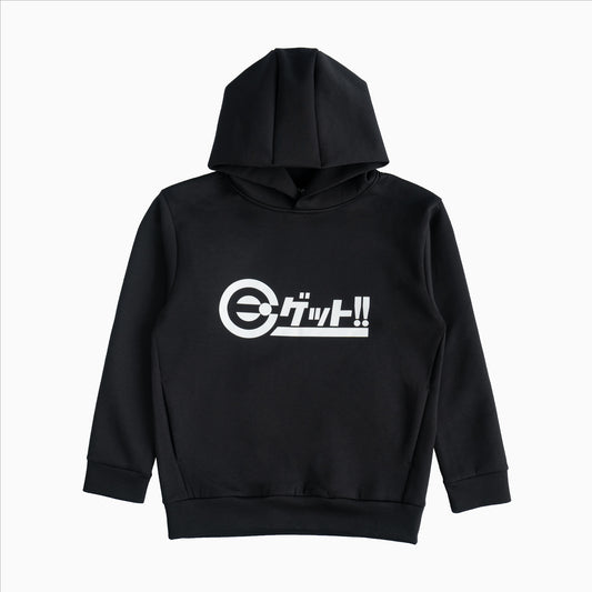 カタカナロゴパーカー|BLACK ロゴ/WHITE