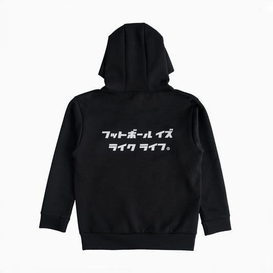 カタカナロゴパーカー|BLACK ロゴ/WHITE